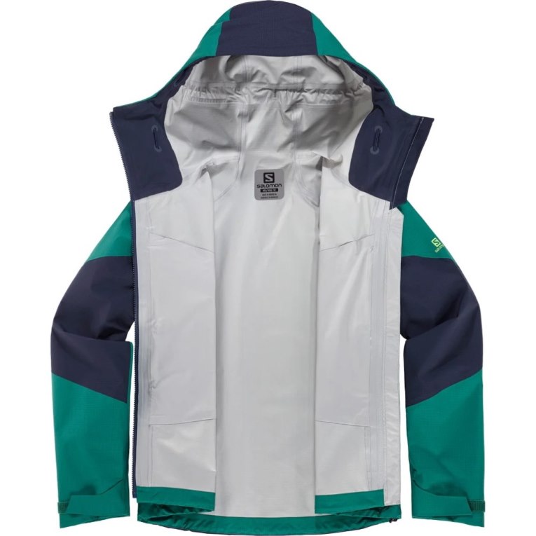 Chaquetas Shell Salomon Outpeak GTX 3L Mujer Verdes Azul Marino | MX EGUY349